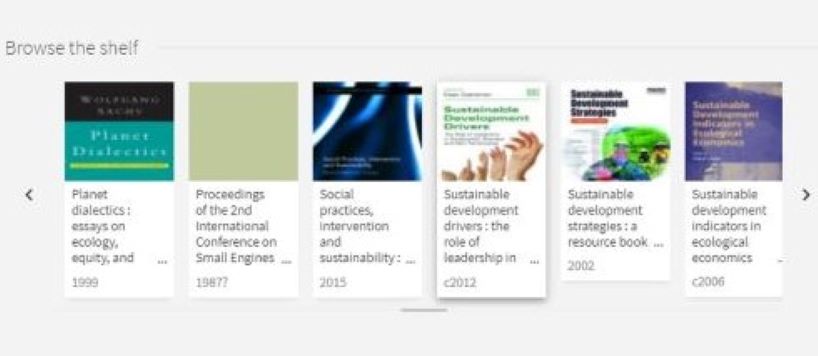Browse the shelf feature in Library Search